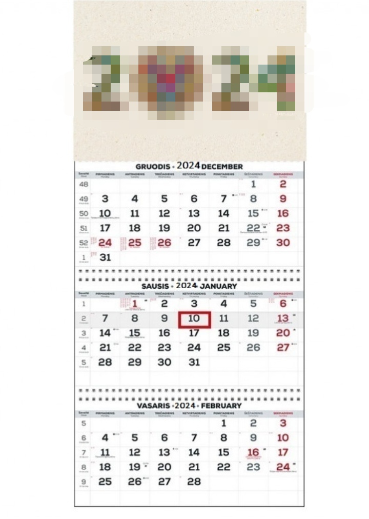 Wall hanging calendars